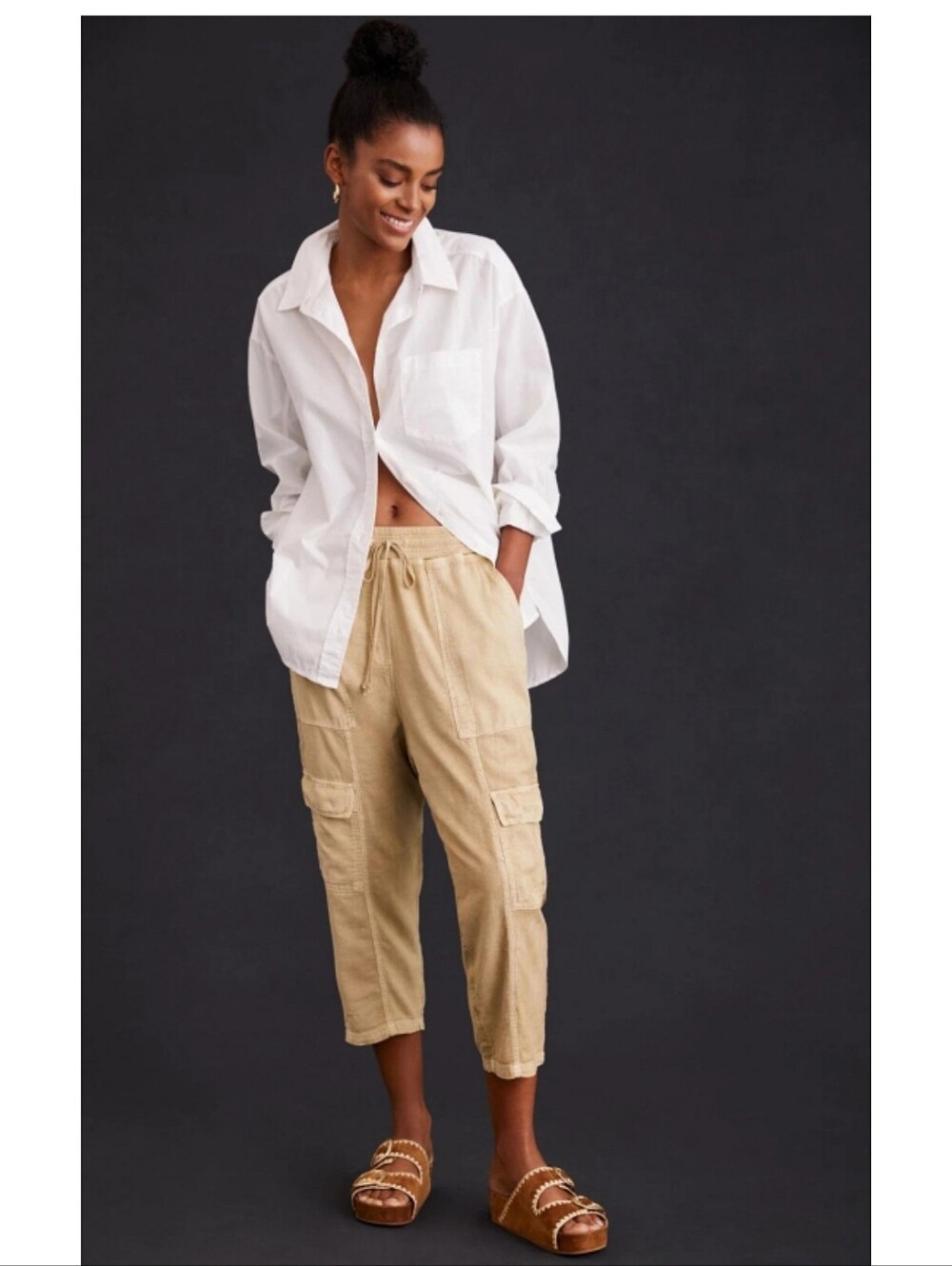 Daily Practice by Anthropologie The Evergreen Pants Sz XL Resortwear Coastal Tan